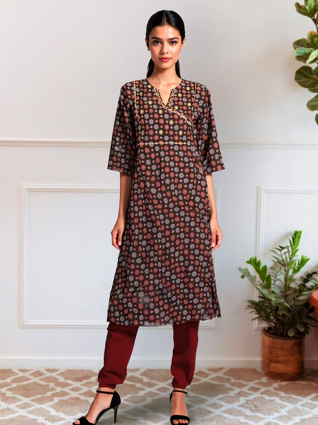 Picture of Classic Fusion Printed Straight Kurta with Pant Set